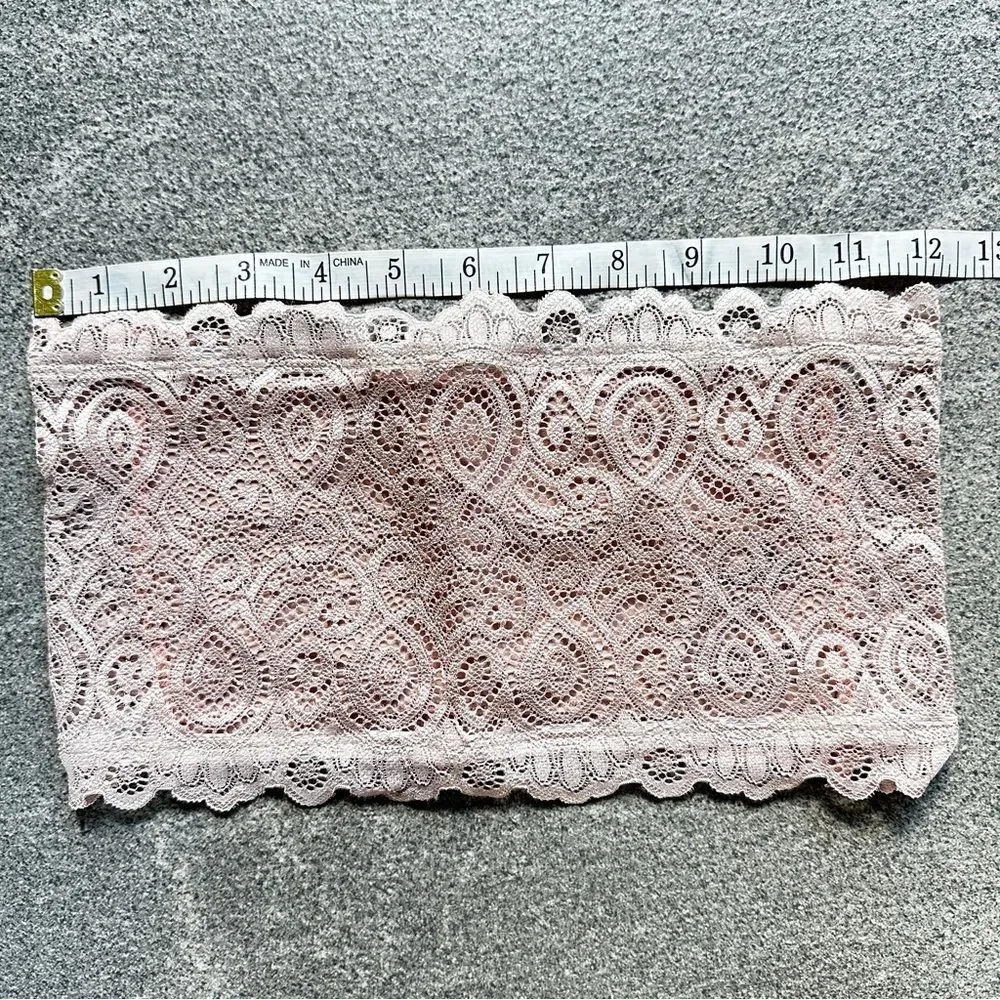 NWOT Free People Seamless & Lace Bandeau Bra Wear 2 Ways Blush Pink XS/S